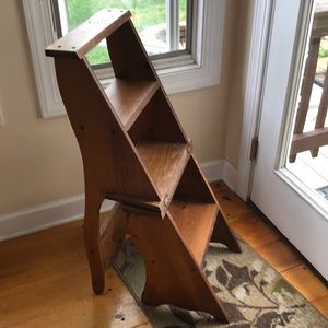 Antique chair.. converts to shelf u init!!!!